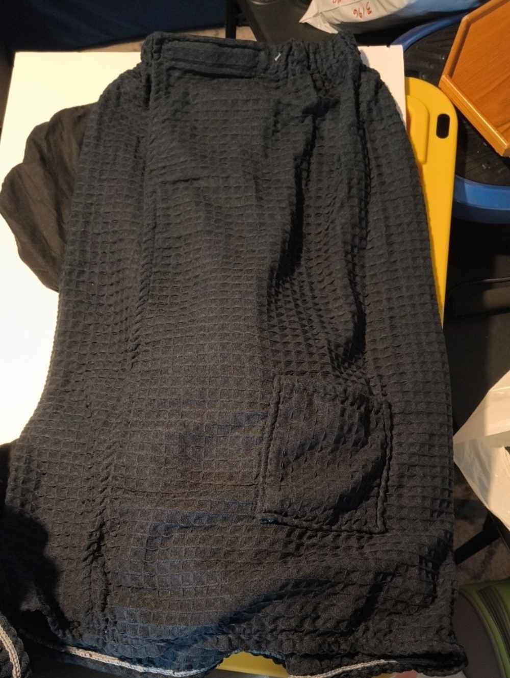 Black Waffle Knit Wrap